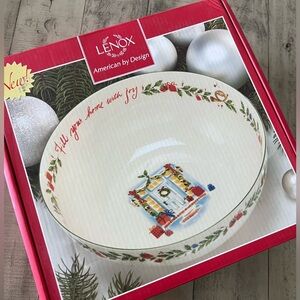 LENOX Holiday 10in Bowl - Holiday Inspirations & Illustrations Collection NWT